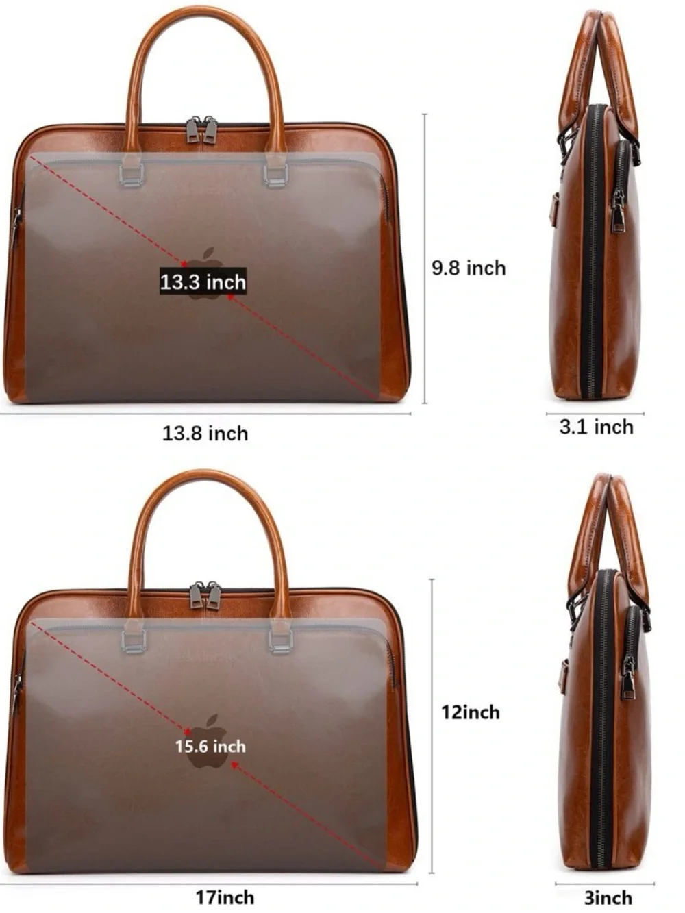 NWT Blofinche Brown Leather Laptop Messenger Bag
